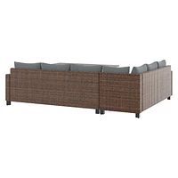 Better Homes & Gardens Brookbury 5-Piece Patio Outdoor Sectional Set, Handwoven wicker