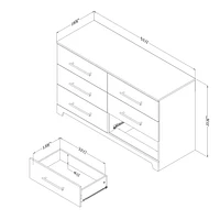 Barcelo 6-Drawer Dresser Natural Mango