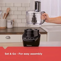 BLACK+DECKER Easy Assembly 8-Cup Food Processor, Black, FP4200BC, Designed for convenience, Set & Go!