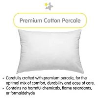 BreathableBaby Cotton Percale Toddler Pillow, 13" x 18"/33 x 46 cm, White (2-Pack)