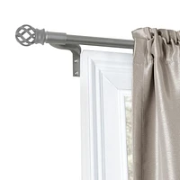 Smart Rods Easy Install Adjustable Cafe Window Rod, No Measuring, with Decorative Finials, Adjusts 48 to 120 Inches