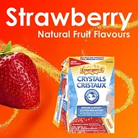 Emergen-C Crystals On-The-Go Immune Support Supplement with Vitamin C, Zinc , B Vitamins & Manganese, Strawberry Flavour, 24 Packets, Strawberry Flavour, 24 Packets
