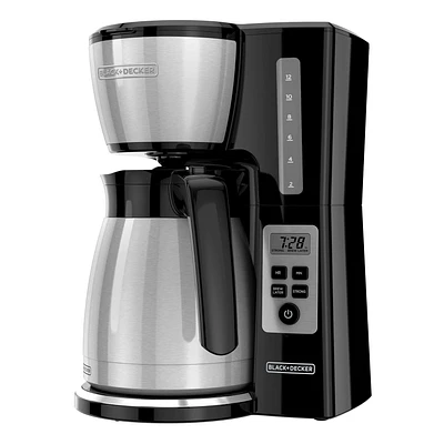 BLACK+DECKER Black 12 Cup Drip Coffee Maker, Black/Silver, CM2046SC