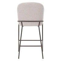 CorLiving Blakeley Modern Upholstered Counter Height Bar Stool with Metal Legs – Sold Individually - Comfortable Kitchen Bar Stools, Bar Counter Stools, and Counter Height Chairs