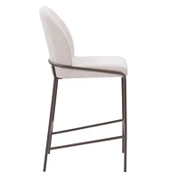 CorLiving Blakeley Modern Upholstered Counter Height Bar Stool with Metal Legs – Sold Individually - Comfortable Kitchen Bar Stools, Bar Counter Stools, and Counter Height Chairs