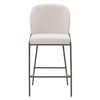 CorLiving Blakeley Modern Upholstered Counter Height Bar Stool with Metal Legs – Sold Individually - Comfortable Kitchen Bar Stools, Bar Counter Stools, and Counter Height Chairs