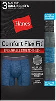 Hanes Comfort Flex Fit Men's Breathable Stretch Mirco Mesh Boxer Brief Underwear, 3-Pack,