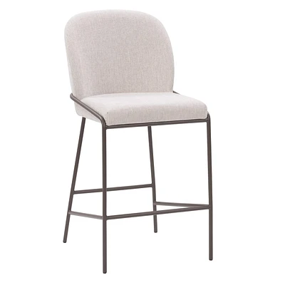 CorLiving Blakeley Tabouret de bar moderne rembourré à hauteur de comptoir avec pieds en métal – Vendu à l'unité – Tabourets de bar de cuisine confortables, tabourets de comptoir de bar et chaises à hauteur de comptoir