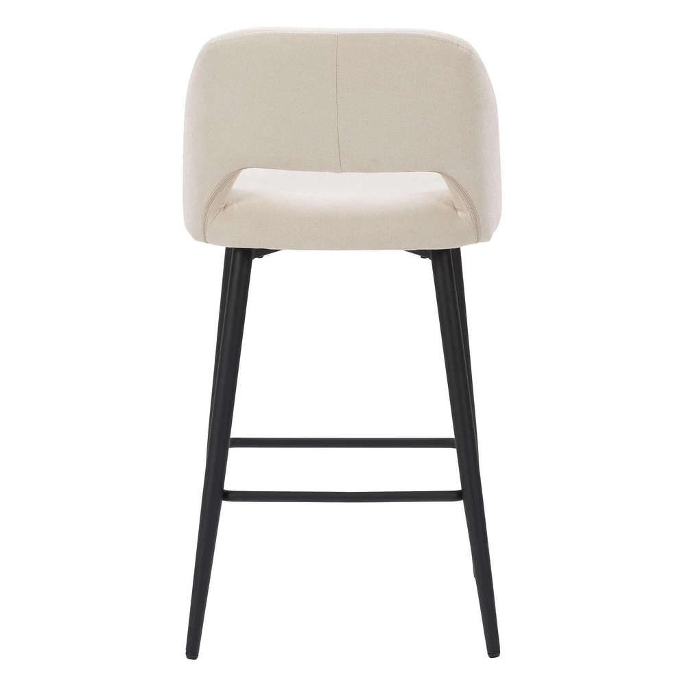 Tabouret de bar CorLiving Talia de 26 po recouvert de velours de luxe avec pattes en métal