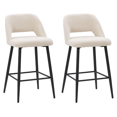 CorLiving Talia 26" Luxe Velvet Upholstered Barstool with Metal Legs