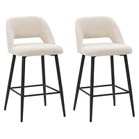 CorLiving Talia 26" Luxe Velvet Upholstered Barstool with Metal Legs