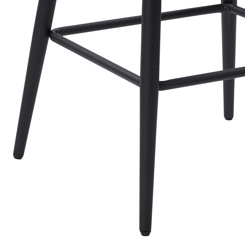 Tabouret de bar CorLiving Talia de 26 po recouvert de velours de luxe avec pattes en métal