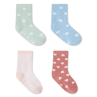 Lot de 4 paires mi-chaussettes George pour bébés filles Pointures 0-8 mois