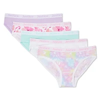 Lot de 5 culottes de coupe bikini Justice pour filles