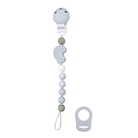 Kushies Silicone Pacifier Clip with Adapter Soothing Binky Clips - BPA-Free, Eco-Friendly Non-Toxic Silicone - Blue Car