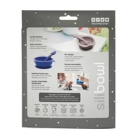 Kushies Silibowl - Silicone Suction Bowls and Spoon Set for Baby - BPA-free - Mineral Blue