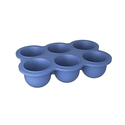 Kushies SiliFreeze - Silicone Baby Food Freezer Tray with lid, Food storage box, 12 separate cells - Mineral Blue