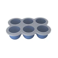 Kushies SiliFreeze - Silicone Baby Food Freezer Tray with lid, Food storage box, 12 separate cells - Mineral Blue