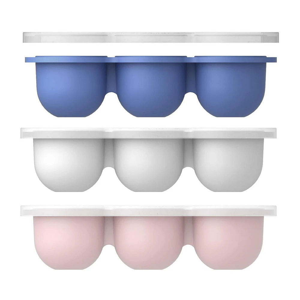 Kushies SiliFreeze - Silicone Baby Food Freezer Tray with lid, Food storage box, 12 separate cells - Mineral Blue