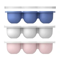 Kushies SiliFreeze - Silicone Baby Food Freezer Tray with lid, Food storage box, 12 separate cells - Mineral Blue