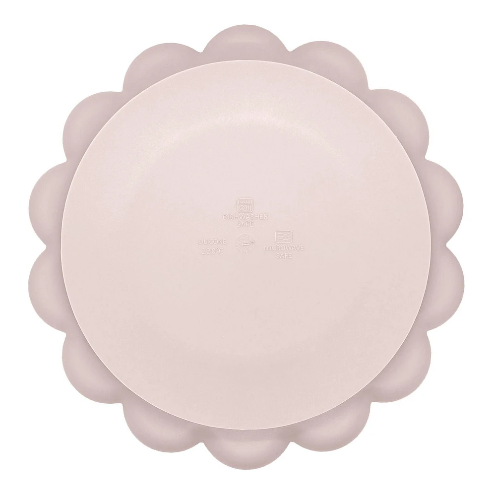 Kushies Sililion - Silicone Suction Plate, Divided Plate, Baby Toddler Plate, BPA Free, Microwave Dishwasher Safe Suction Dish - Pink