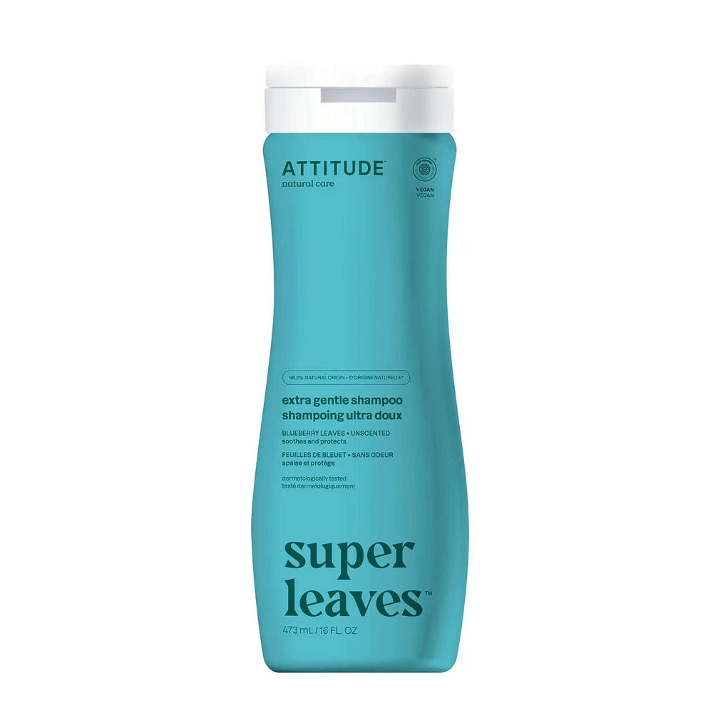 ATTITUDE super leaves, Extra Gentle Shampoo, Unscented, 473 mL