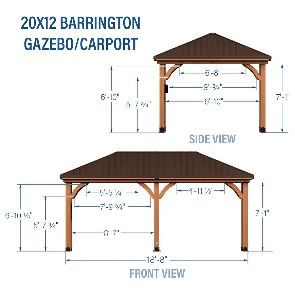 Backyard Discovery 20' X 12' Barrington Gazebo/Carport