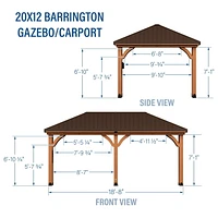 Backyard Discovery 20' X 12' Barrington Gazebo/Carport