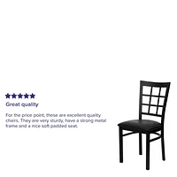 HERCULES Series Black Window Back Metal Restaurant Chair