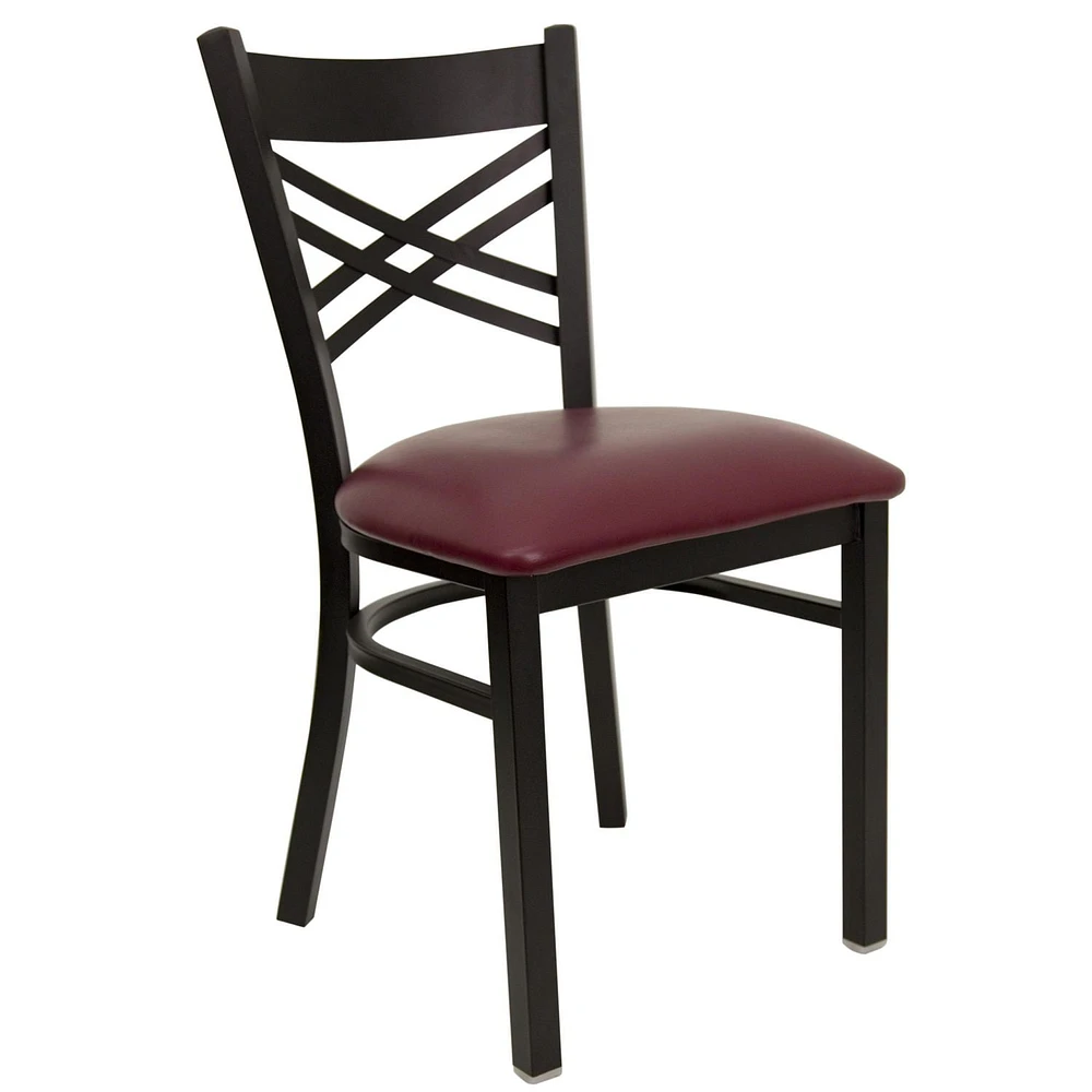 HERCULES Series Black ''X'' Back Metal Restaurant Chair