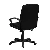 Mid-Back Black Fabric Executive Swivel Chair with Nylon Arms