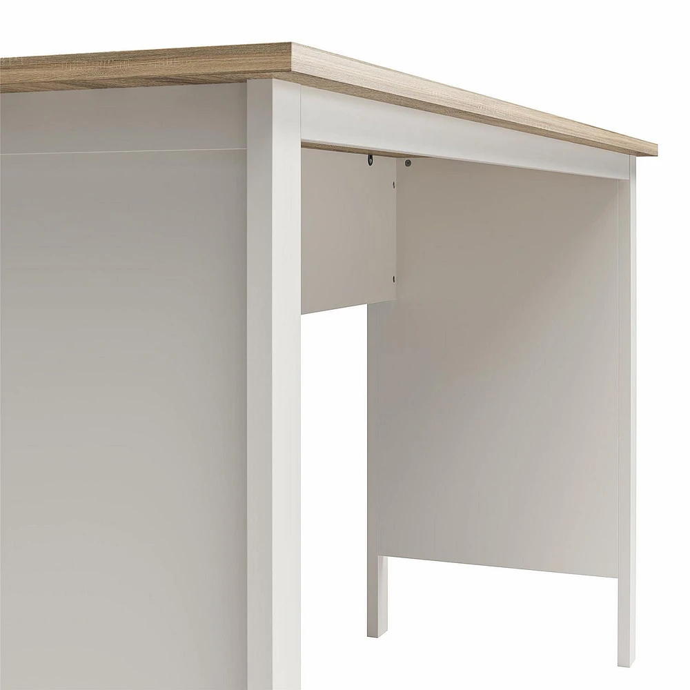 Versa 70" Wide Workbench, White and Weathered Oak