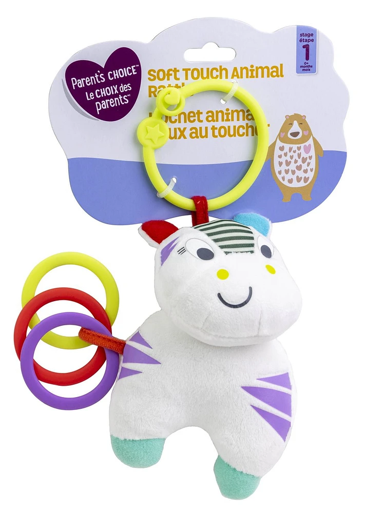 Soft Touch Animal Rattle