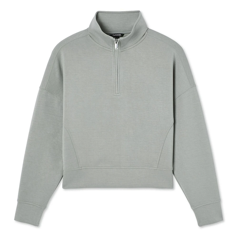 George Women's Half-Zip Scuba Popover, Sizes XS-XXL