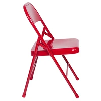 Flash Furniture Hercules Series Triple Braced & Double Hinged Red Metal Folding Chair