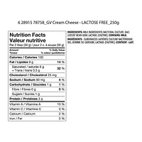 Great Value Lactose Free Cream Cheese, 250 g