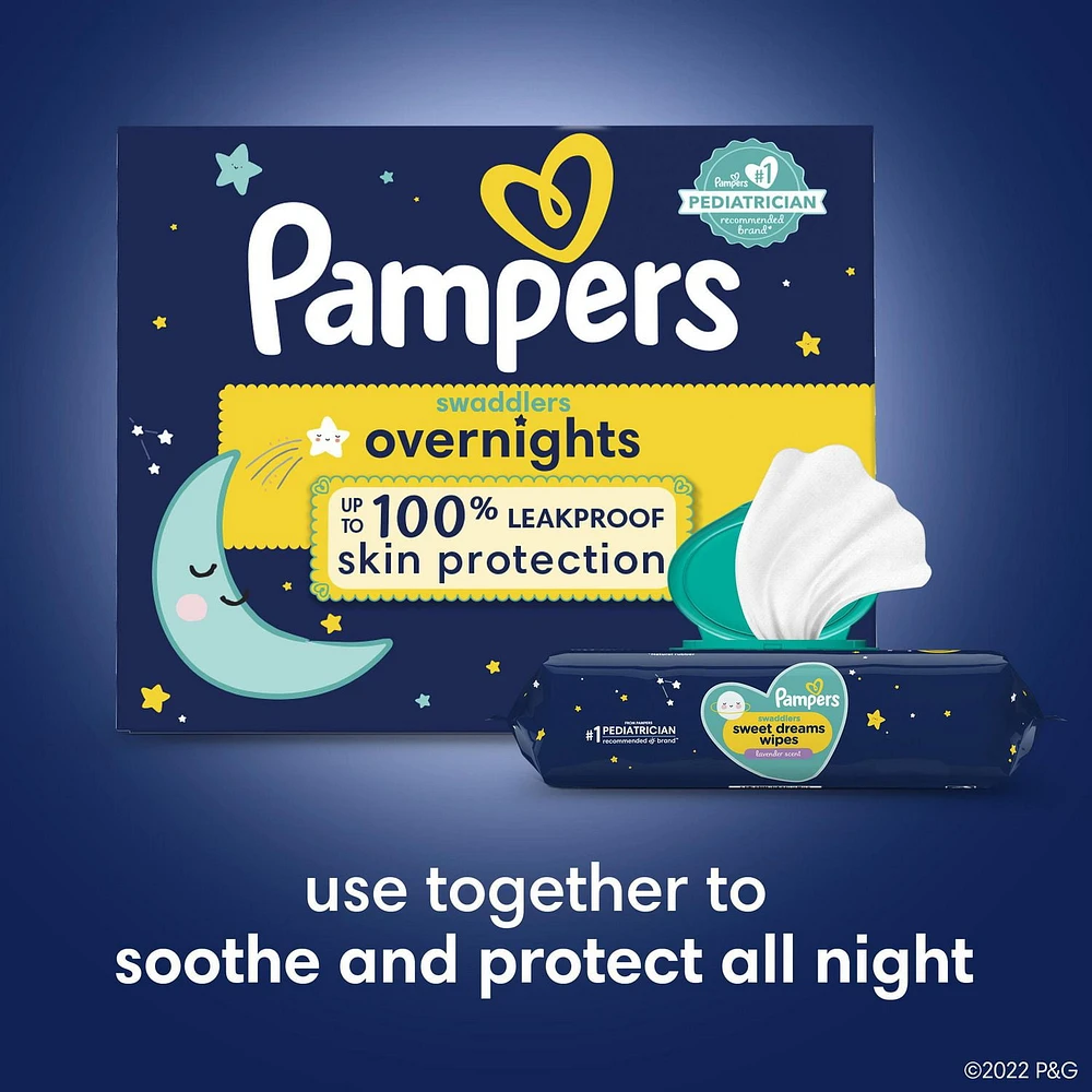 Couches Pampers Swaddlers Overnight, format Super S3 à S7 Tailles 3-7