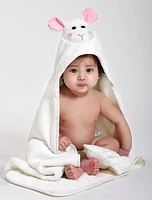 ZOOCCHINI - Baby Toddler Snow Terry Hooded Bath Towel - Swim Towel - Lola the Lamb