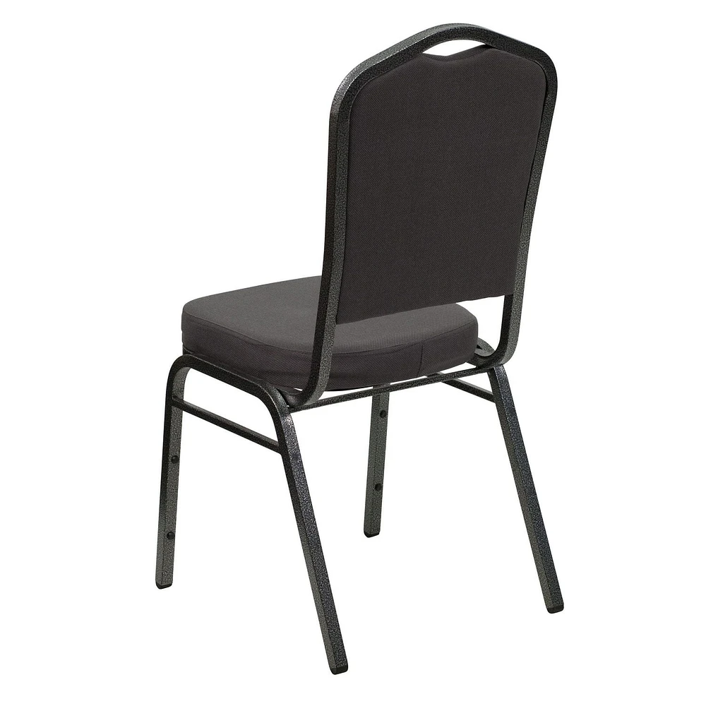 Flash Furniture Hercules Series Crown Back Stacking Banquet Chair in Gray Fabric