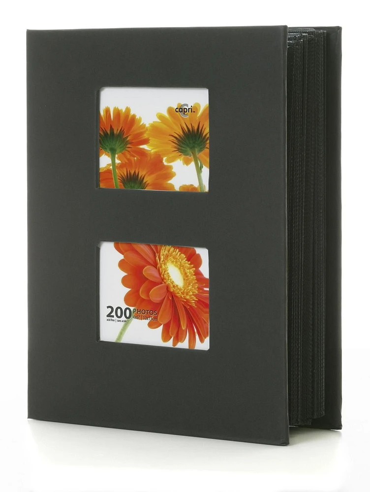 Kiera Grace 6-Pack 200-Pocket Photo Album, 2.09" x 7.4" x 9.13", Black