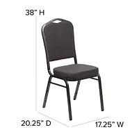 Flash Furniture Hercules Series Crown Back Stacking Banquet Chair in Gray Fabric