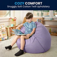 Small Lavender Dot Kids Bean Bag Chair