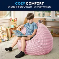 Small Light Pink Dot Kids Bean Bag Chair