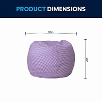 Small Lavender Dot Kids Bean Bag Chair