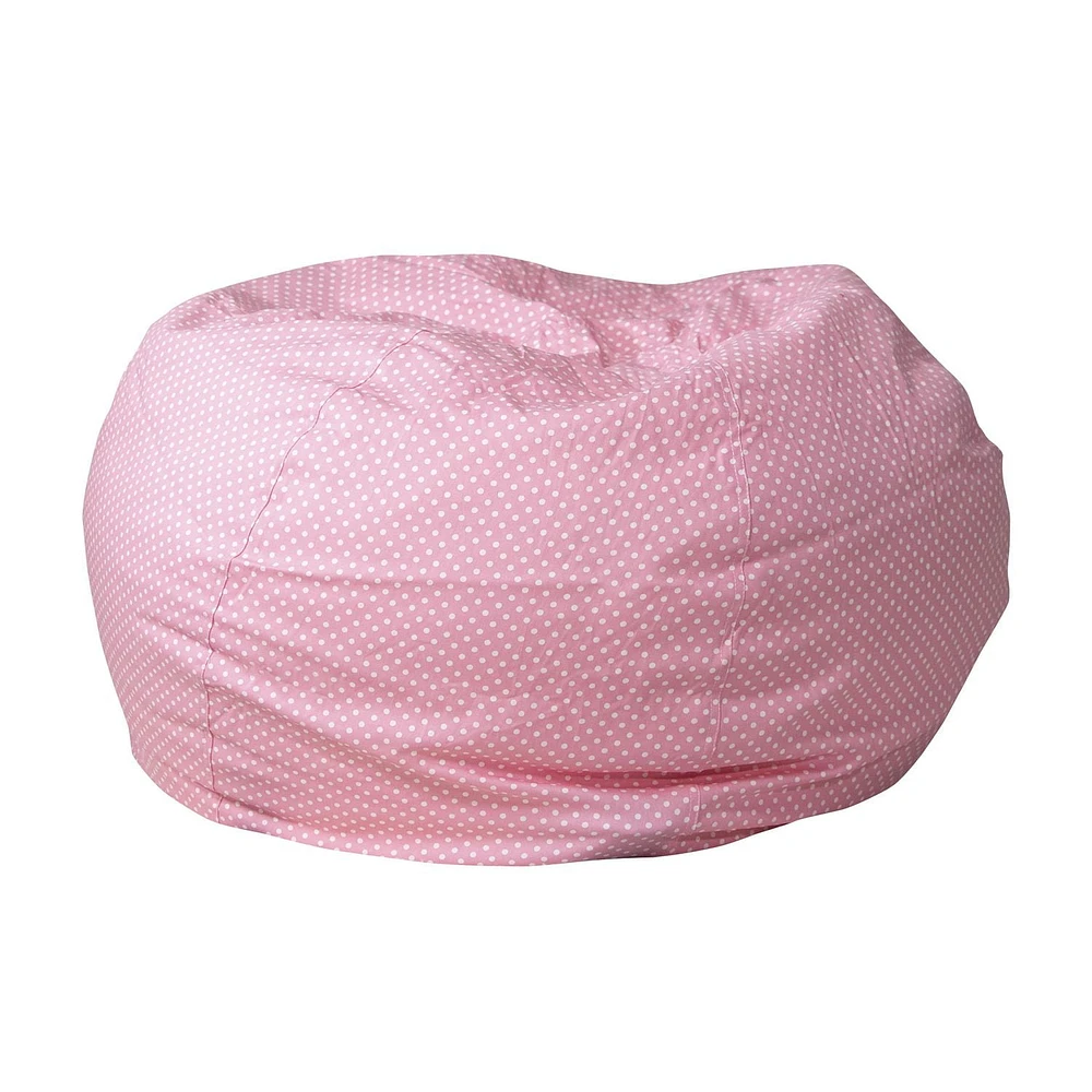 Oversized Light Pink Dot Bean Bag Chair