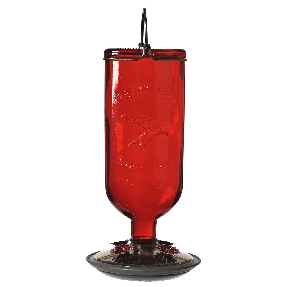 Perky-Pet Red Antique Bottle Hummingbird Feeder