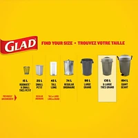 Glad Black Garbage Bags - Extra-Large 135 Litres -, 20 Trash Bags