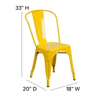 Yellow Metal Indoor-Outdoor Stackable Chair