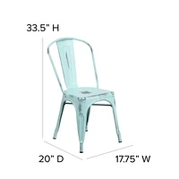 Distressed - Metal Indoor-Outdoor Stackable Chair