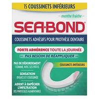 Sea-Bond Denture Adhesive Fresh Mint Lowers, 15 Count